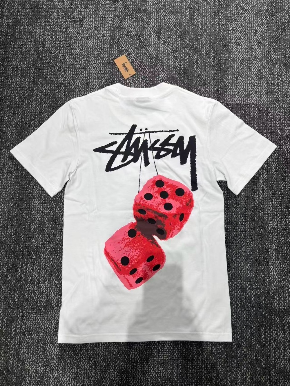 Stussy Fuzzy Dice Tee White - Brand New With Tags NWT Authentic - Picture 4 of 4